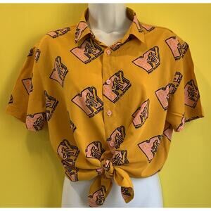 MTV SPRING BREAK BEACH PARTY LOGO DRESS SHIRT TOP WOMENS JUNIORS SIZE SMALL S